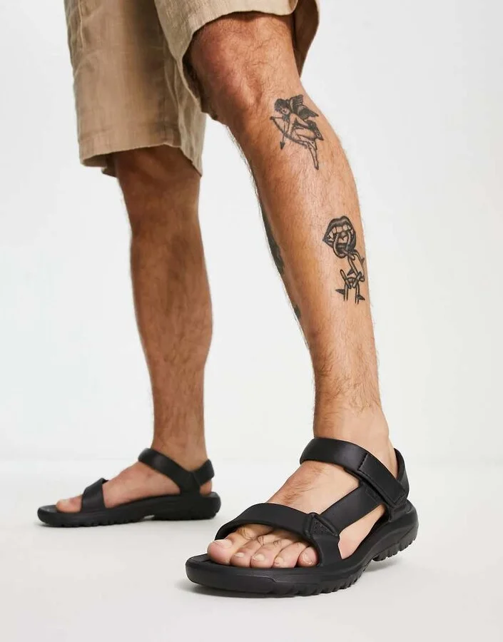 Teva Hurricane Drift eva sandals in triple black - Image 2
