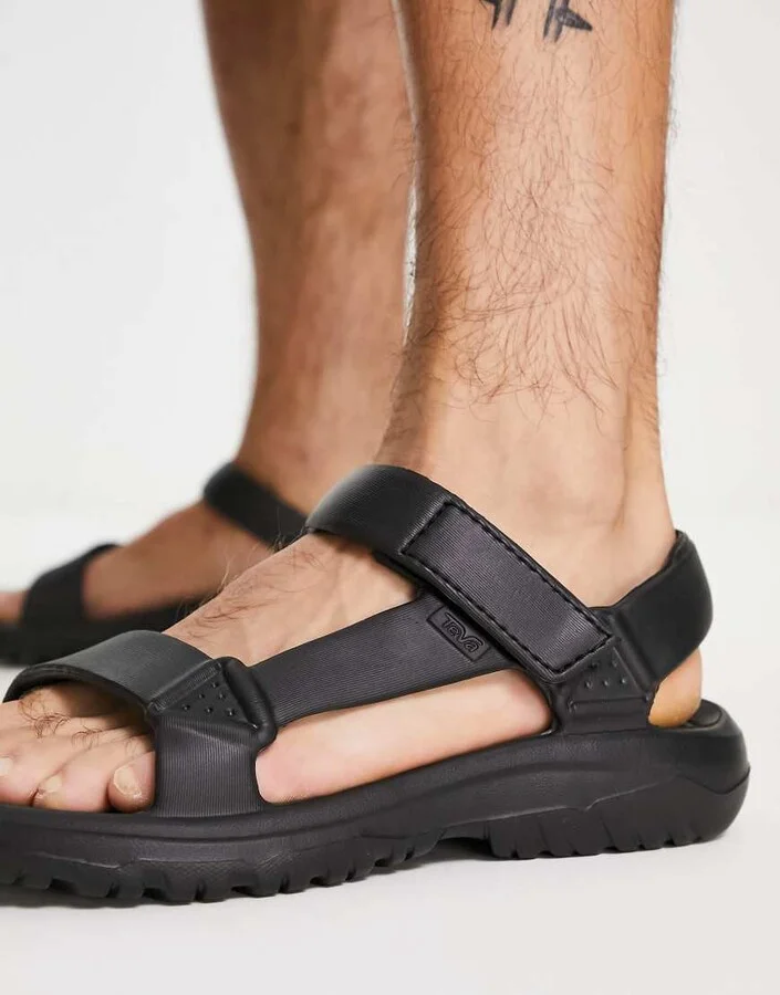 Teva Hurricane Drift eva sandals in triple black - Image 3