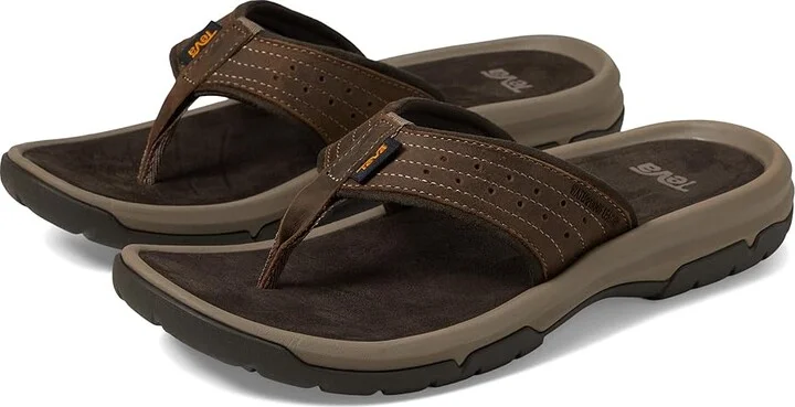 Teva Langdon Flip Men's Sandals Walnut : 7 D - Medium, Leather