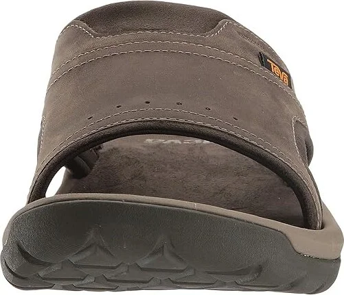 Teva Langdon Slide Men's Sandals Walnut : 7 D - Medium, Leather - Image 6