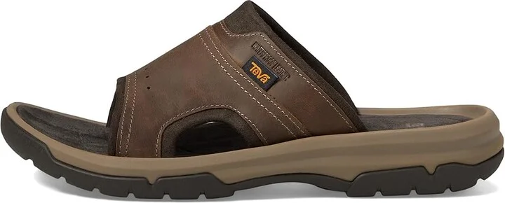 Teva Langdon Slide Men's Sandals Walnut : 7 D - Medium, Leather - Image 7