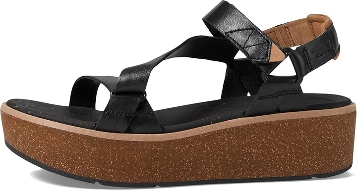 Teva Madera Wedge Women's Shoes Black : 9 B - Medium, Leather - Image 5
