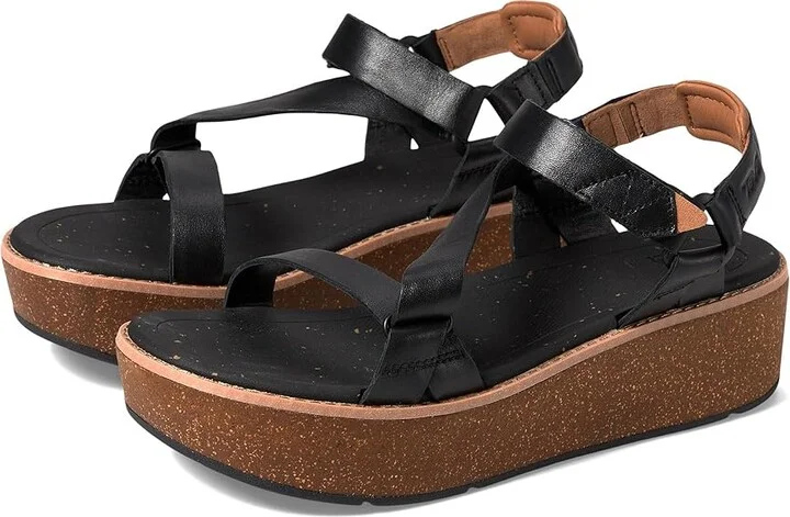 Teva Madera Wedge Women's Shoes Black : 9 B - Medium, Leather