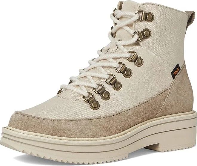 Teva MIDFORM BOOT PATCHWORK Women's Boots Neutral : 9 B - Medium, Canvas/Leather - Image 5