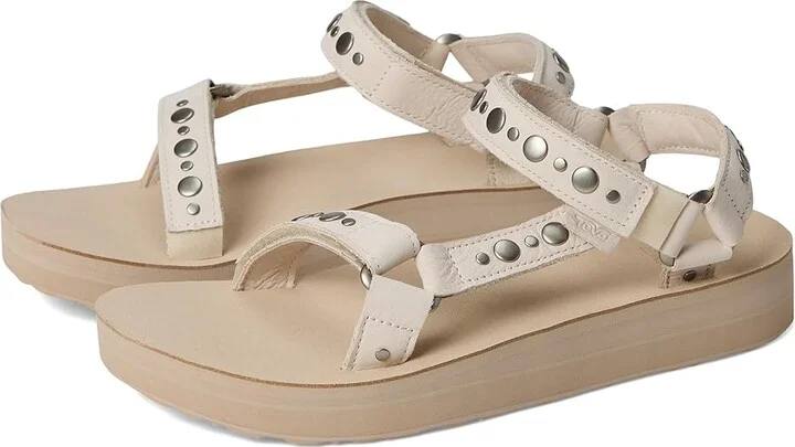 Teva Midform Universal Studded Women's Sandals Coconut/White Pepper : 7 B - Medium, Leather