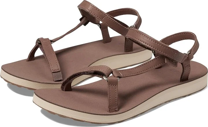 Teva Original Universal Slim Leather Women's Shoes Acorn : 7 B - Medium