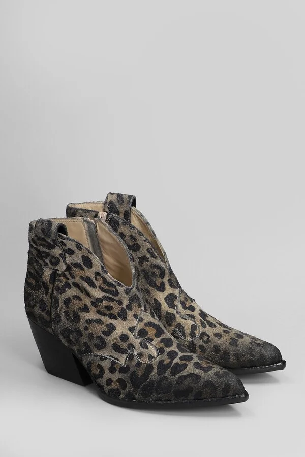 Texan Ankle Boots In Animalier Suede - Image 2