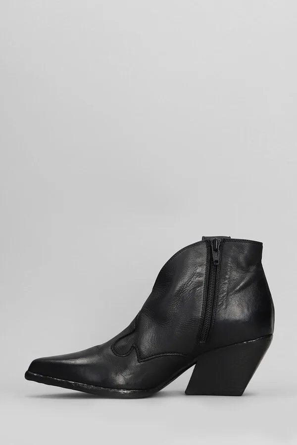 Texan Ankle Boots In Black Leather - Image 3