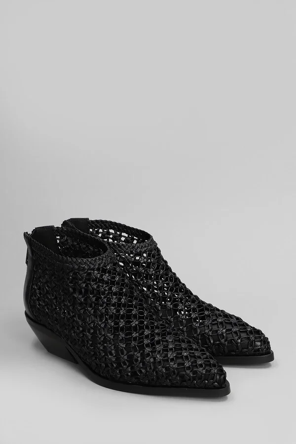 Texan Ankle Boots In Black Leather - Image 2