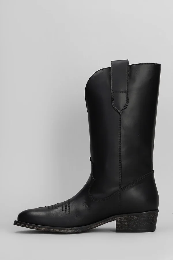 Texan Ankle Boots In Black Leather - Image 3