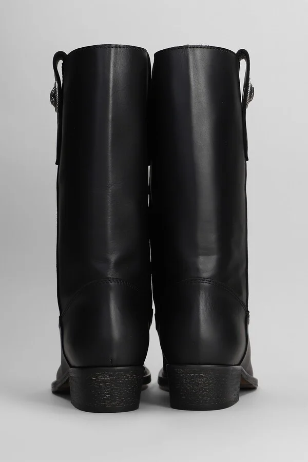 Texan Ankle Boots In Black Leather - Image 4