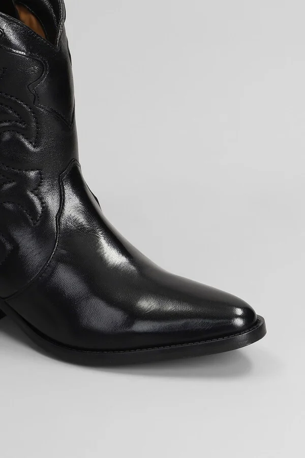 Texan Ankle Boots In Black Leather - Image 5