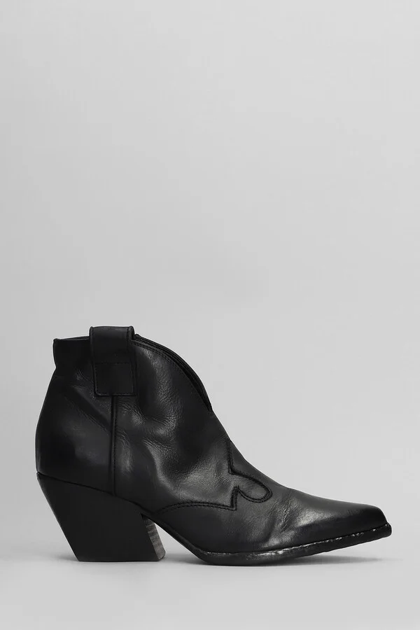 Texan Ankle Boots In Black Leather
