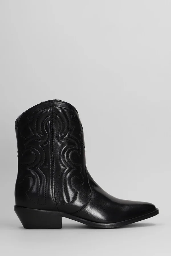 Texan Ankle Boots In Black Leather