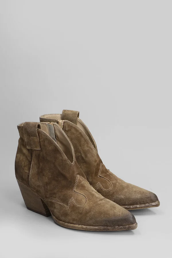 Texan Ankle Boots In Camel Suede - Image 2