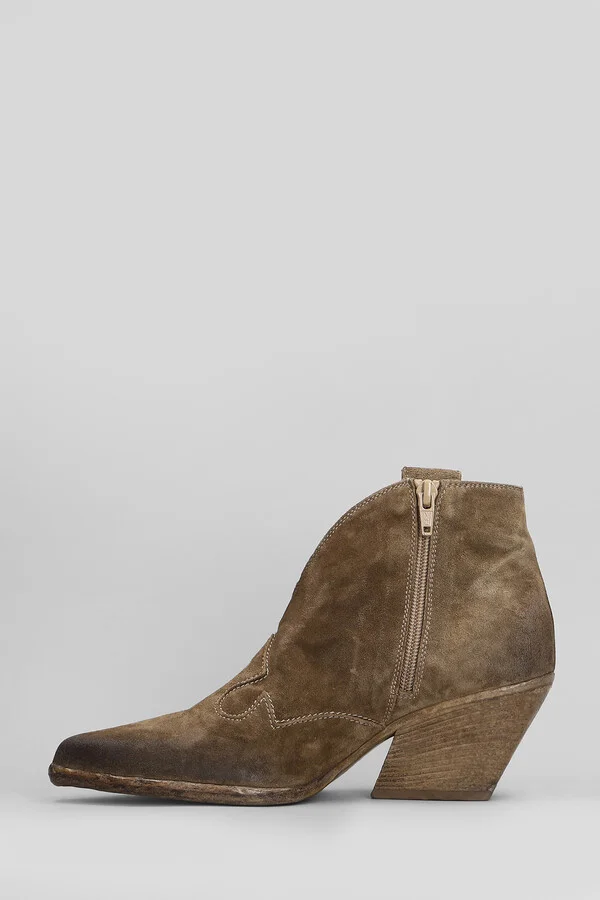 Texan Ankle Boots In Camel Suede - Image 3