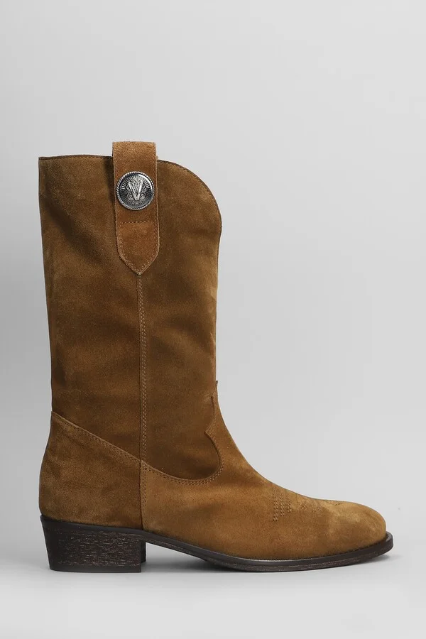 Texan Ankle Boots In Leather Color Suede