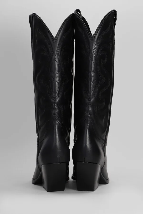 Texan Boots In Black Leather - Image 4