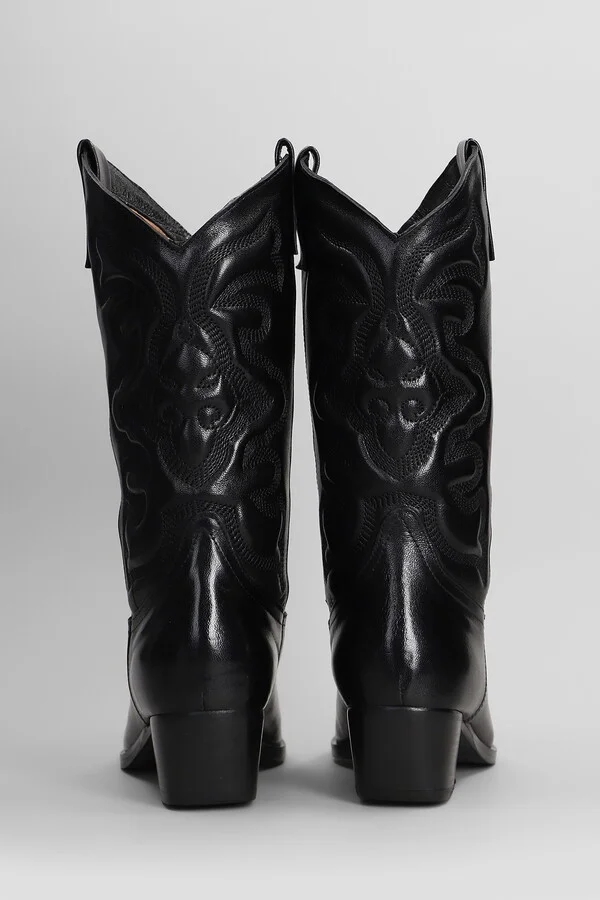Texan Boots In Black Leather - Image 4