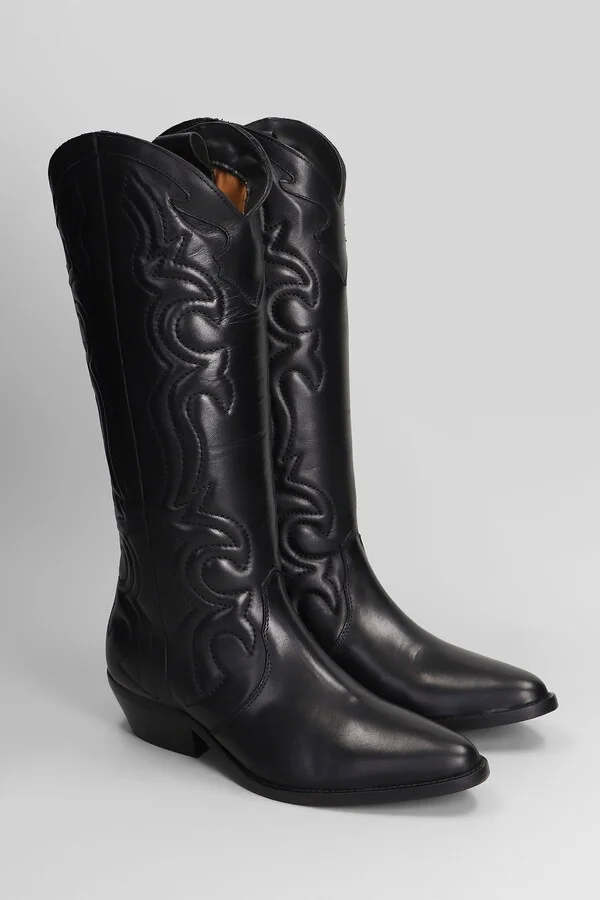 Texan Boots In Black Leather - Image 2