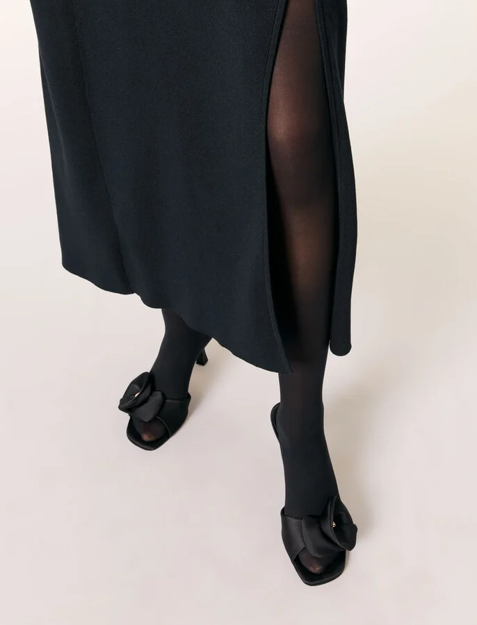 Textile mules with satin flower - Image 2