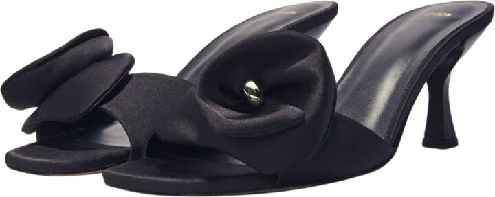 Textile mules with satin flower - Image 2