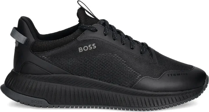 Textured Lace-Up Low-Top Sneakers