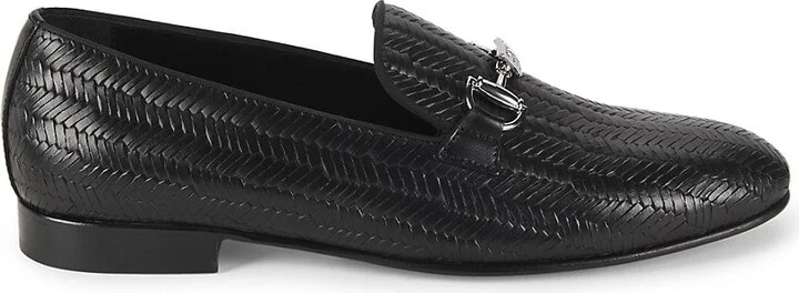 Textured Leather Bit Loafers