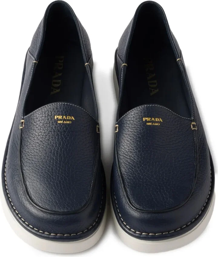 Textured Leather Loafers - Image 4