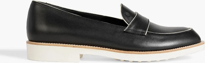 Textured-leather loafers