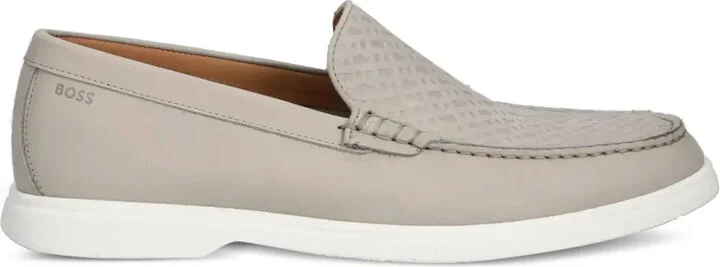 Textured-Leather Loafers