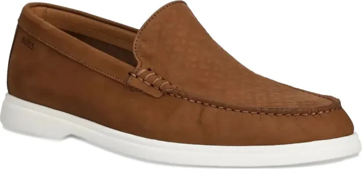 Textured-Leather Loafers
