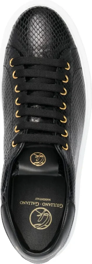Textured Leather Low-Top Sneakers - Image 4