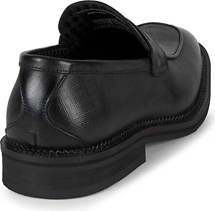 Textured Leather Penny Loafers - Image 3
