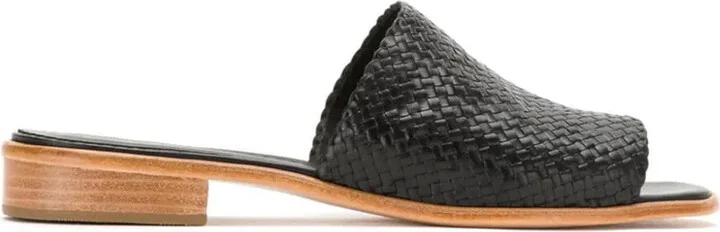 Textured Leather Slides