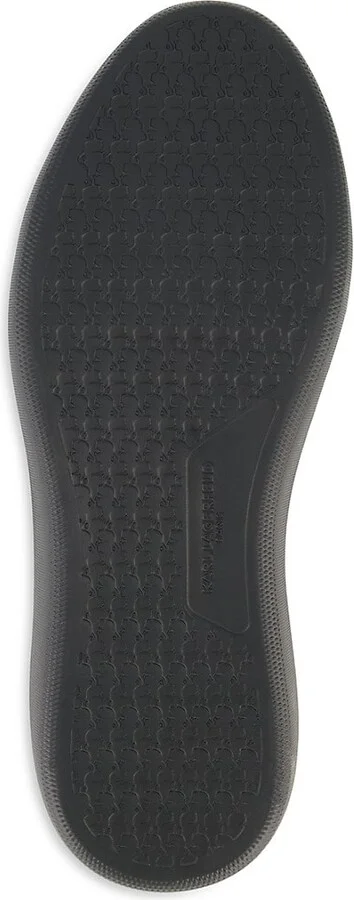 Textured Leather Sneakers with Side Logo Plate - Image 4