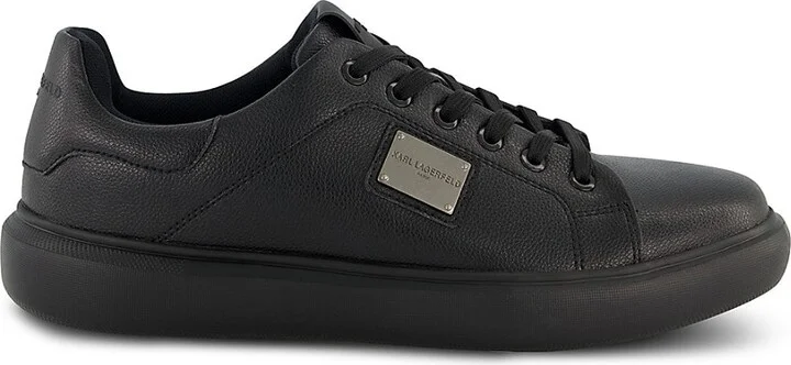 Textured Leather Sneakers with Side Logo Plate