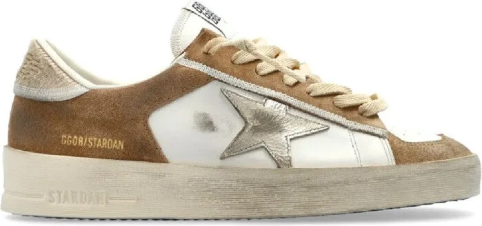 Textured Leather Sneakers With Star Emblem