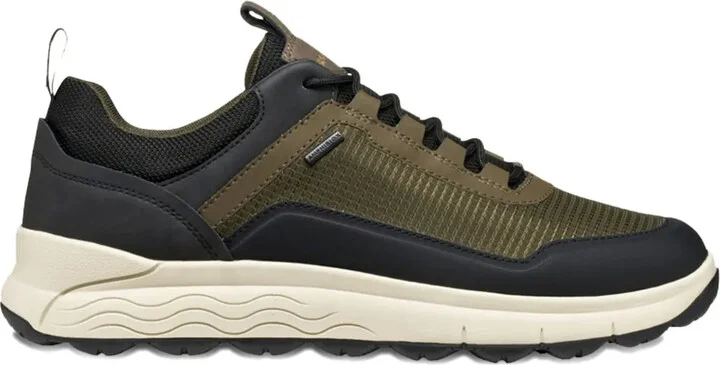 Textured Panelled Low-Top Sneakers