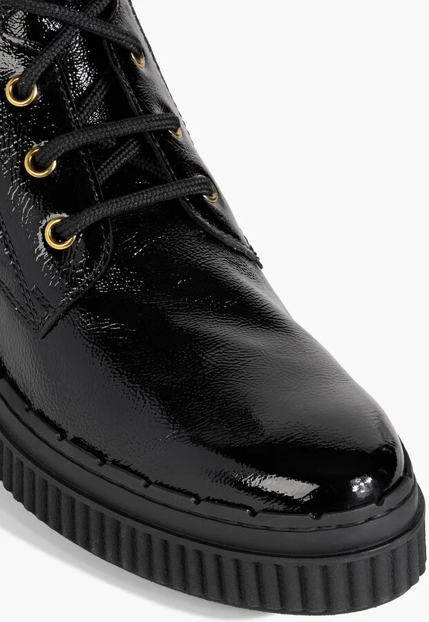 Textured patent-leather combat boots - Image 4