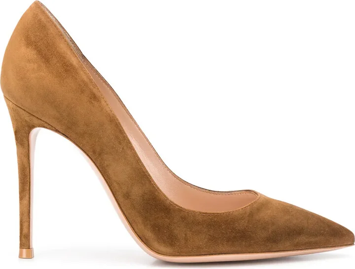 Textured Pointed Toe Pumps