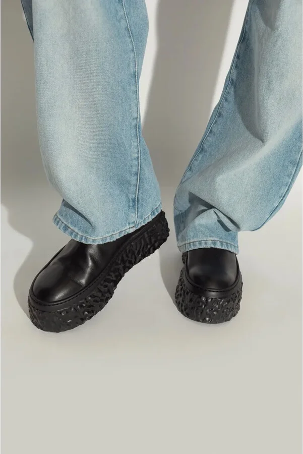 Textured-Sole Leather Ankle Boots - Image 2