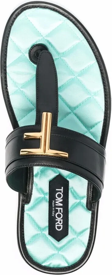 TF plaque quilted insole flip flops - Image 4