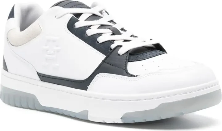 TH-embossed leather sneakers - Image 2