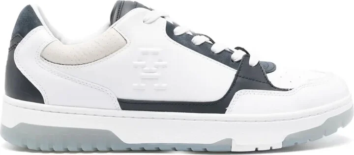 TH-embossed leather sneakers