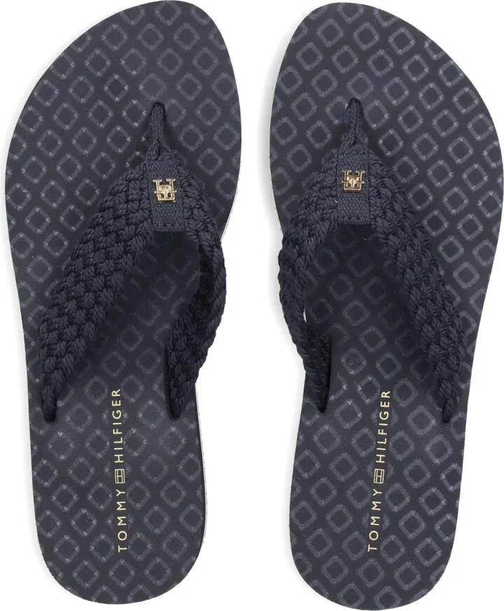 TH-monogram crochet-wedge flip-flops - Image 4