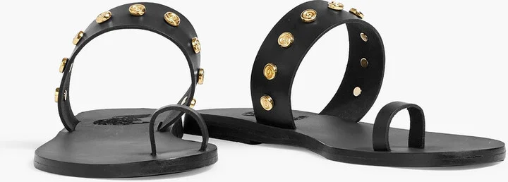 Thalia Shell embellished leather slides - Image 2