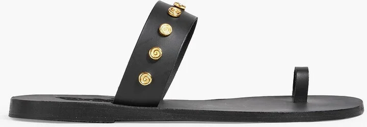 Thalia Shell embellished leather slides