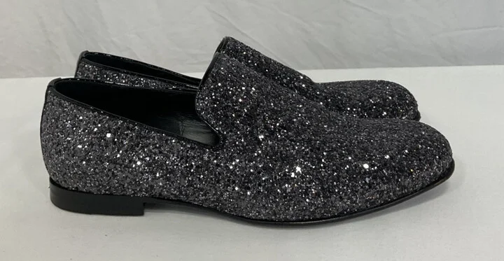 Thame Loafers in Black Glitter