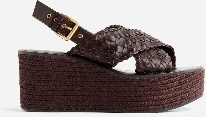 The Amee Wedge Sandal in Woven Leather